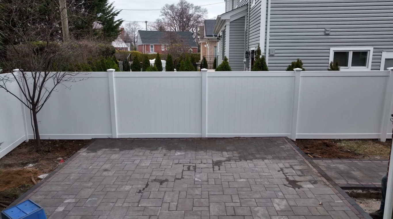 Durable aluminum fence panels installed in residential backyard
